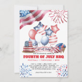 7月4日BBQ招待状 招待状 (正面)