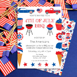 7月4日BBQ招待状 招待状