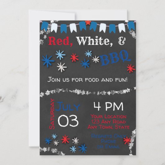 7月4日BBQ招待状 招待状 (正面)