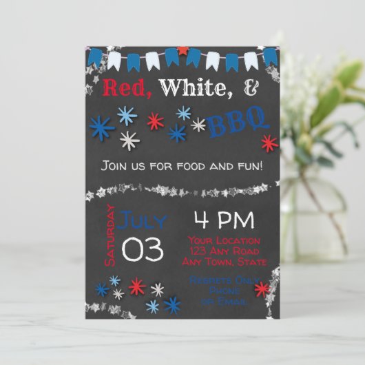 7月4日BBQ招待状 招待状 (スタンド正面)