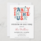 7月4日BBQ招待状、7月招待状4日 招待状 (正面)