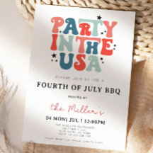7月4日BBQ招待状、7月招待状4日
