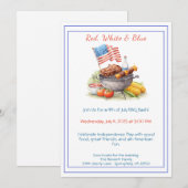7月4日BBQ招待状- Patriotic Backyard 招待状 (正面/裏面)