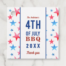 7月4日bbq水彩星愛国かわいい フェイバータグ