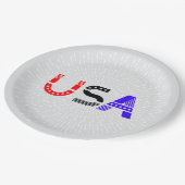 7月4日BBQ米国紙プレート ペーパープレート (アングル)