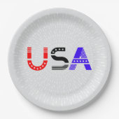 7月4日BBQ米国紙プレート ペーパープレート (正面)