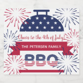 7月4日bbq花火のスターとストライプ ビールラベル (シングルラベル)