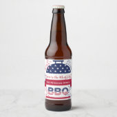 7月4日bbq花火のスターとストライプ ビールラベル (正面)