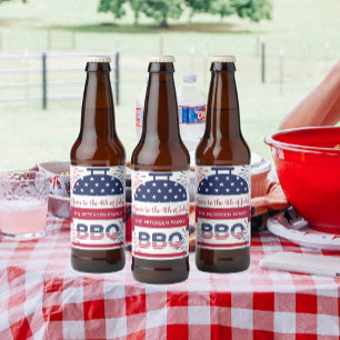 7月4日bbq花火のスターとストライプ ビールラベル