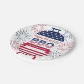 7月4日bbq花火のスターとストライプ ペーパープレート (アングル)