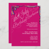 7月4日BBQ誕生パーティー 招待状 (正面/裏面)