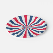 7月4日BBQ赤と青のバースト ペーパープレート (アングル)