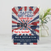 7月4日BBQ ハッピー バースデー アメリカ フラット ご案内 招待状 (スタンド正面)