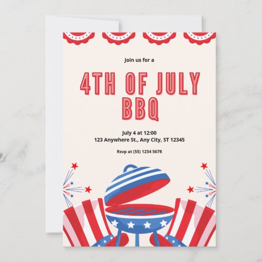 7月4日BBQ 招待状 (正面)