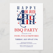 7月4日BBQ & 花火パーティーの招待状 招待状 (正面)