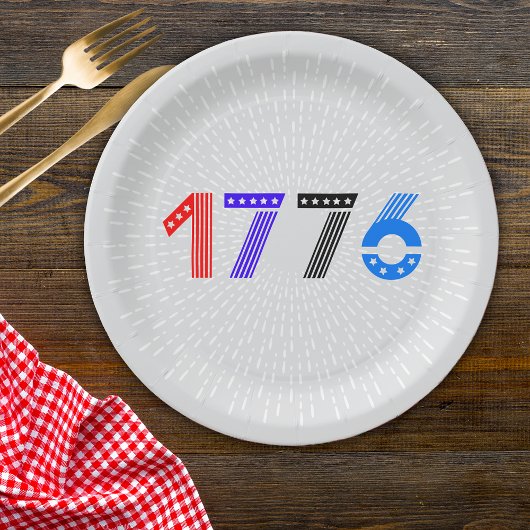 7月4日BBQ 1776紙プレート ペーパープレート