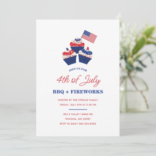 7月4日BBQ&Fireworksお祝い 招待状 (スタンド正面)