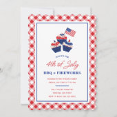 7月4日BBQ&Fireworksお祝い 招待状 (正面)