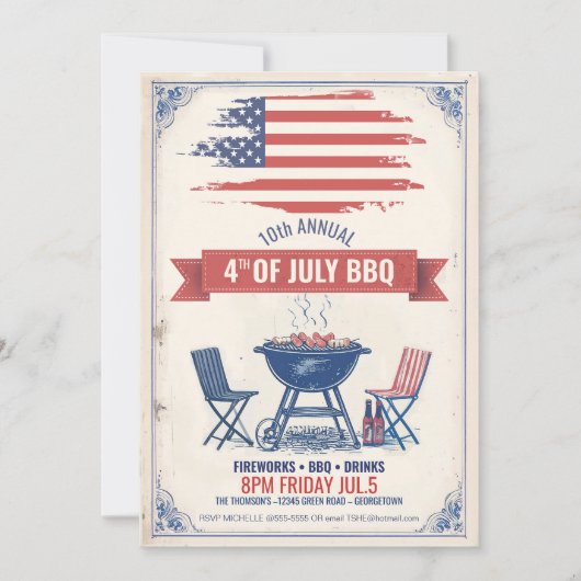 7月4日BBQ ID1105 招待状 (正面)