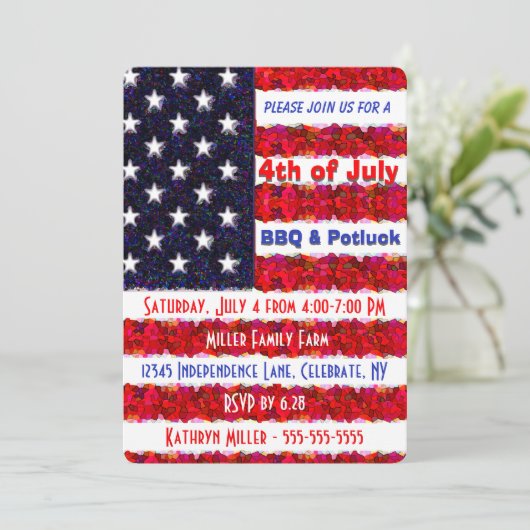 7月4日BBQ&Potluck 招待状 (スタンド正面)