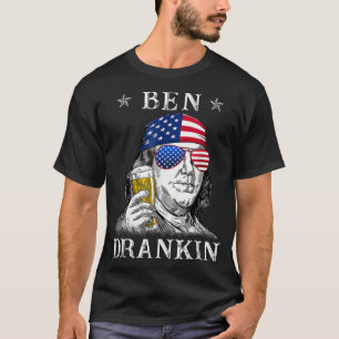 7月4日Ben Drankin Benjamin Franklin Beer Cos Tシャツ