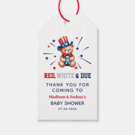 7月4日Boy Bebaby Shower Bear Guest Thank You ギフトタグ