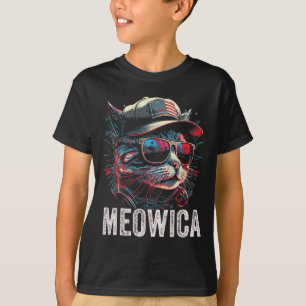 7月4日Catアメリカ国旗America Usa Tシャツ