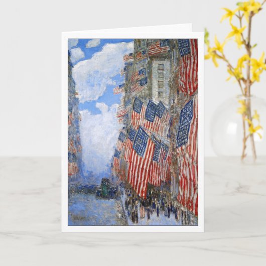 7月4日Childe Hassam著1916年 カード (黄色い花)