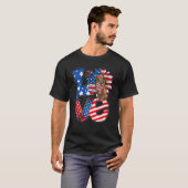 7月4日Decor Patriotic LOVEピットブル犬USA F Tシャツ (正面フル)