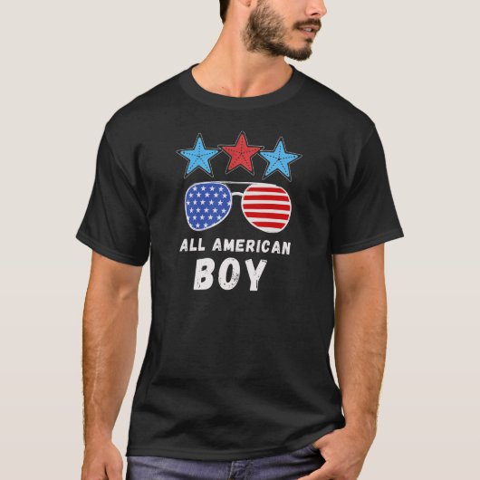 7月4日Family Matching All American Boy Tee Tシャツ (正面)