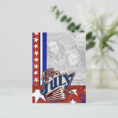 7月4日Firecrcker – あなたの写真が挿入 ポストカード (スタンド正面)