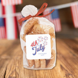 7月4日Fireworksステッカー スクエアシール