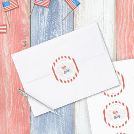 7月4日Fireworksステッカー ラウンドシール