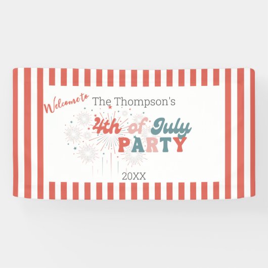 7月4日Fireworksバナー 横断幕 (横)