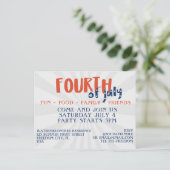 7月4日Fireworksパーティの招待状はがき インビテーションポストカード (スタンド正面)