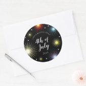 7月4日Fireworksファミリーパーティー ラウンドシール (封筒)