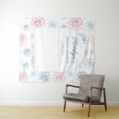 7月4日Fireworksブライダルシャワー写真の背景 タペストリー (インサイチュ(横))