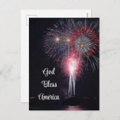 7月4日Fireworksホリデー葉書 シーズンポストカード (正面/裏面)