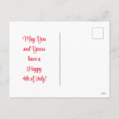 7月4日Fireworksホリデー葉書 シーズンポストカード (裏面)