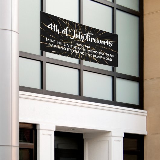 7月4日Fireworks広告バナー 横断幕 (ビルの外側)