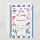7月4日Fireworks America国旗BBQ招待状 招待状 (正面)