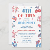 7月4日Fireworks BBQ招待状 招待状 (正面)