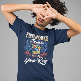 7月4日Fireworks Expert Iもし走Gag Tシャツ