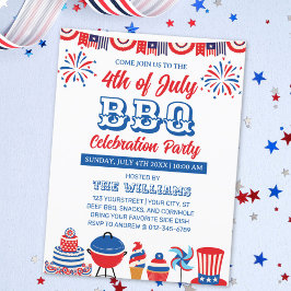 7月4日Fireworks Independence Day BBQ ポストカード