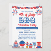 7月4日Fireworks Independence Day BBQ 招待状 (正面)