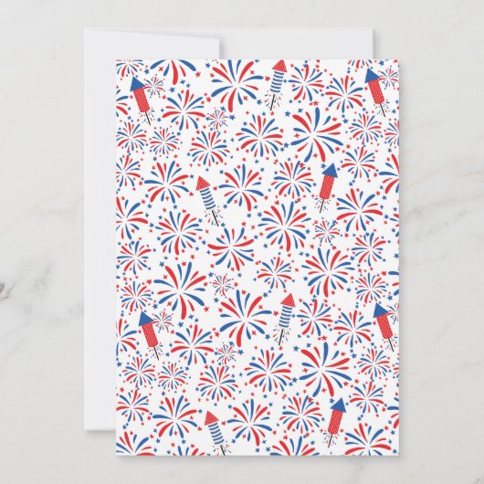 7月4日Fireworks Independence Day BBQ 招待状 (裏面)