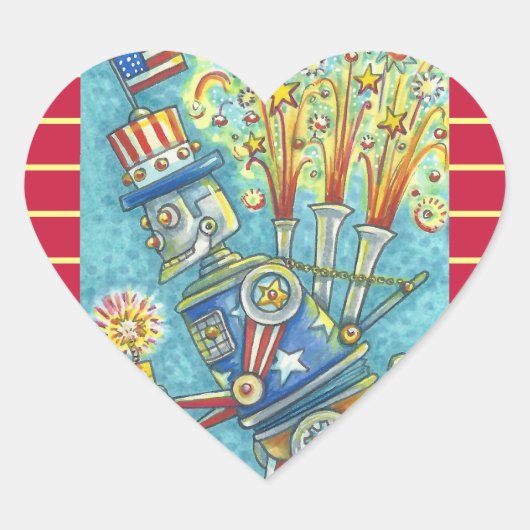 7月4日FIREWORKS ROBOTスタンプハート*シート ハートシール (正面)