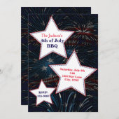 7月4日FIREWORKS & STARSパーティの招待状 招待状 (正面/裏面)