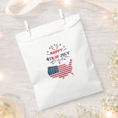 7月4日Fireworks USA赤白青国旗 フェイバーバッグ (クリップ留めされた状態)