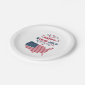 7月4日Fireworks USA赤白青国旗 ペーパープレート (アングル)
